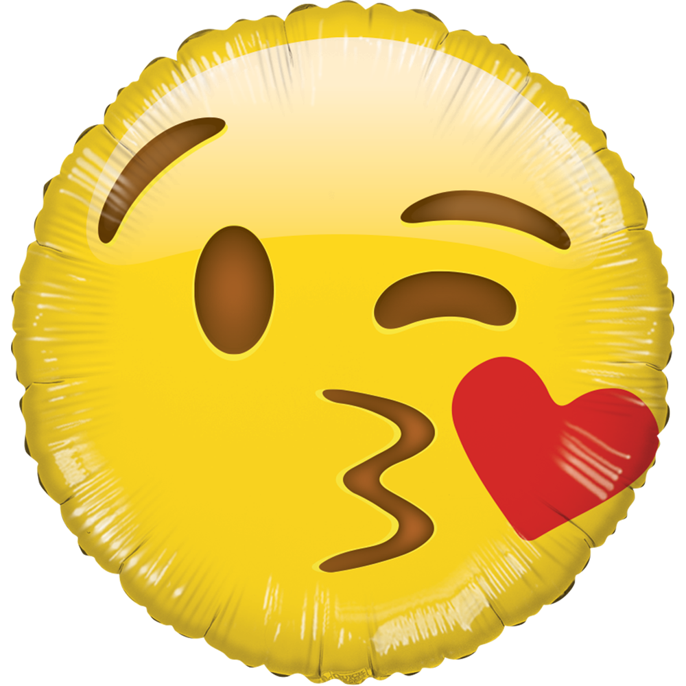 Emoji Besito con helio 45 cm